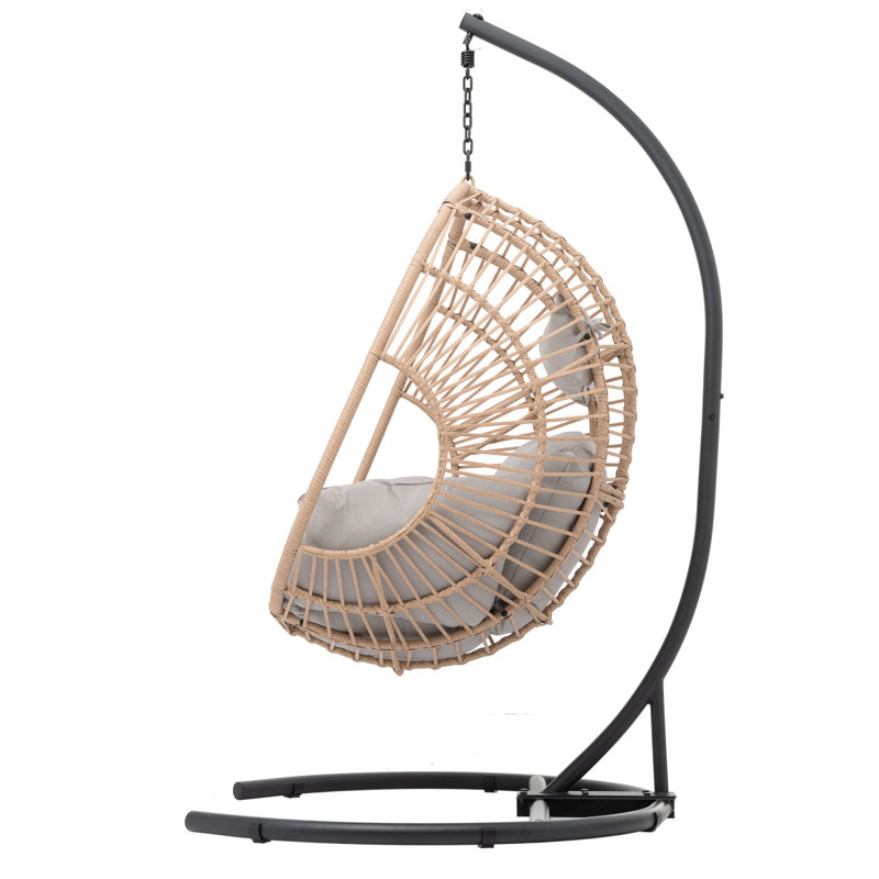 Outdoor Wicker Swing Egg Chair Seat-Natural