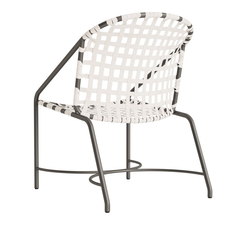 Kantan Outdoor Lounge Chair, Mica/White Suncloth Lace