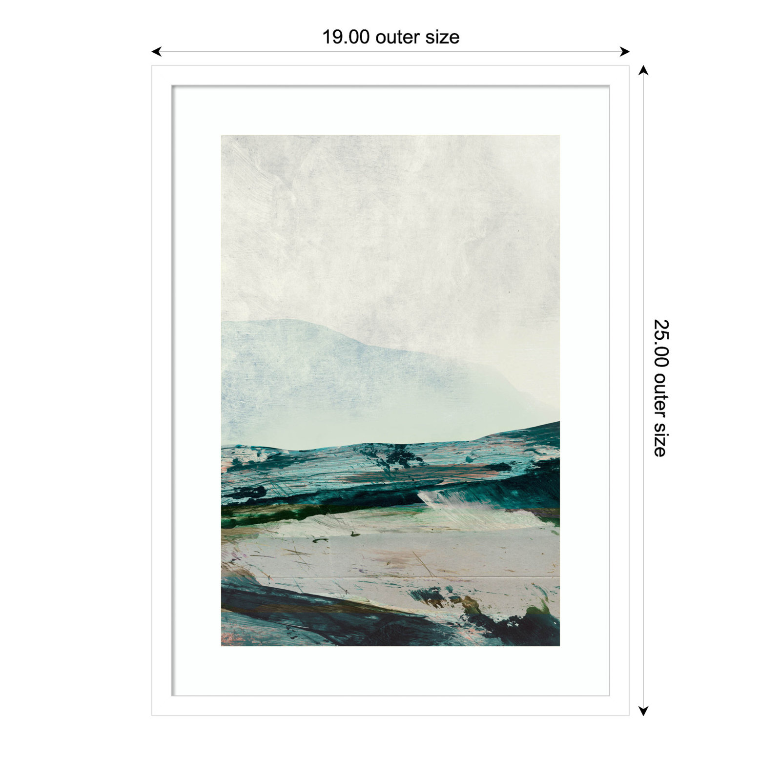 Cleve "Mountain Mists" Print by Dan Hobday, 25" H x 19" W, White Framed
