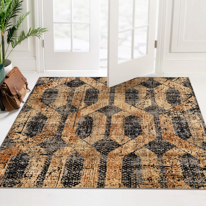 Geometric Indoor Rug, Square 7'10"