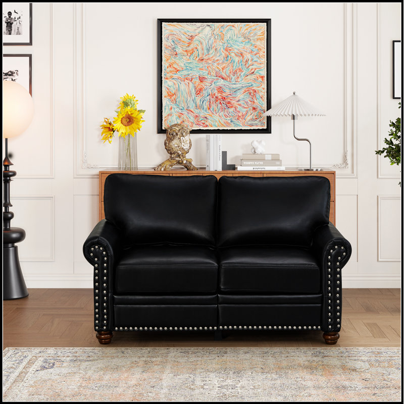 Causeuse confortable en similicuir avec rangement et structure durable pour la détente, parfaite pour les salons modernes