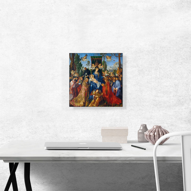 «Feast of Rose Garlands 1506» par Albrecht Dürer, reproduction d'art sur toile tendue, H 12 po x l 12 po x P 1,5 po