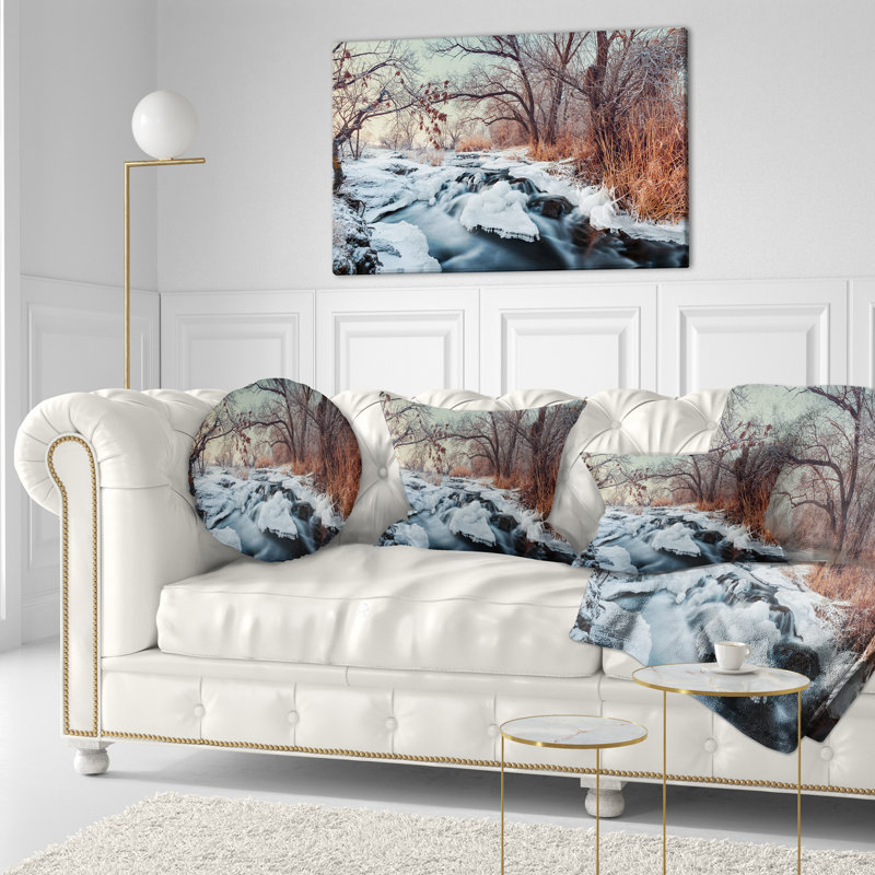 Ukraine Winter Forest - Landscape Printed Throw Pillow