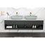 Lavabo vasque de salle de bain ovale 24 po x 14 po - ABS bleu, installation au-dessus du comptoir, hygiénique, vidange rapide 24 po Support d'évier rectangulaire, surface lisse, drain rapide
