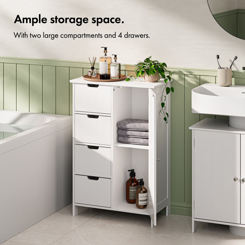 Holbrook White Freestanding Bathroom Storage Cabinet