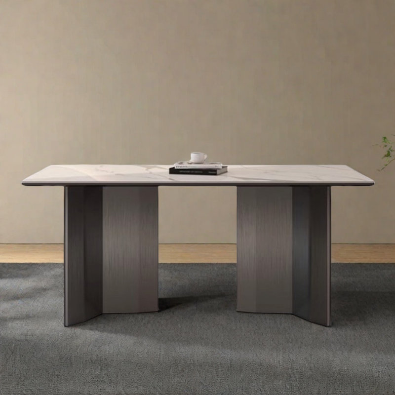 Table de salle à manger haut de gamme italienne de luxe minimaliste, H 29,52 po x L 70,86 po x l 31,49 po