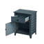 Placage bleu antique, H 25 po transitionnel, table de chevet, tiroir de rangement, table de bout-1556358269