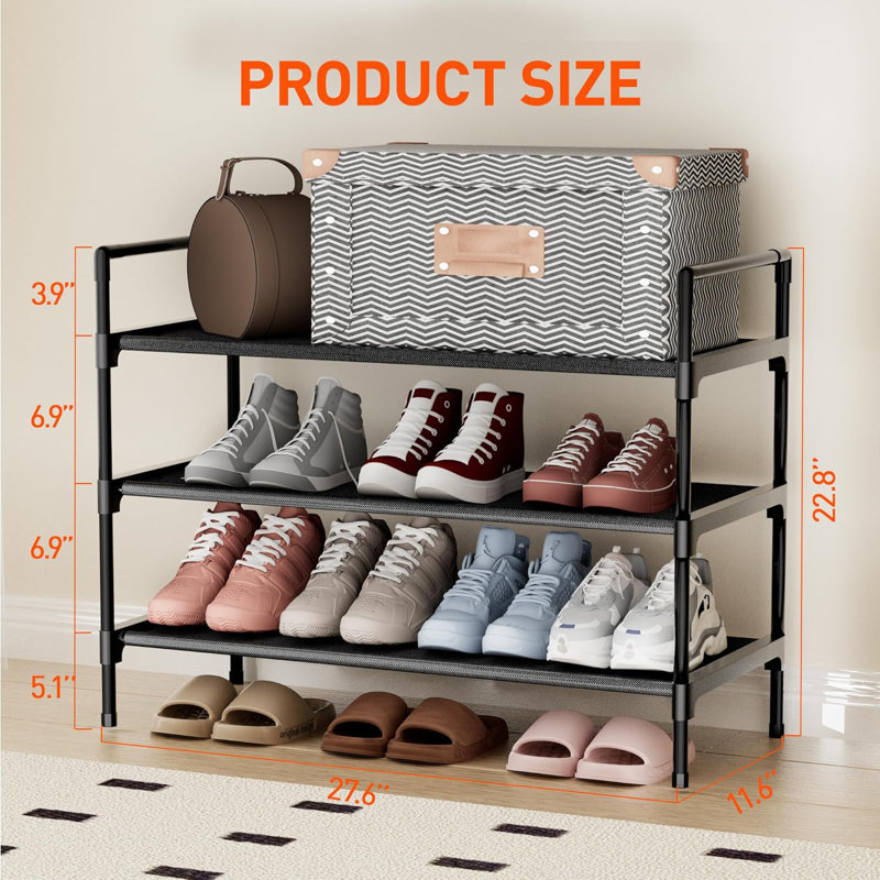 3-tier Shoe Rack Organizer Compact Storage