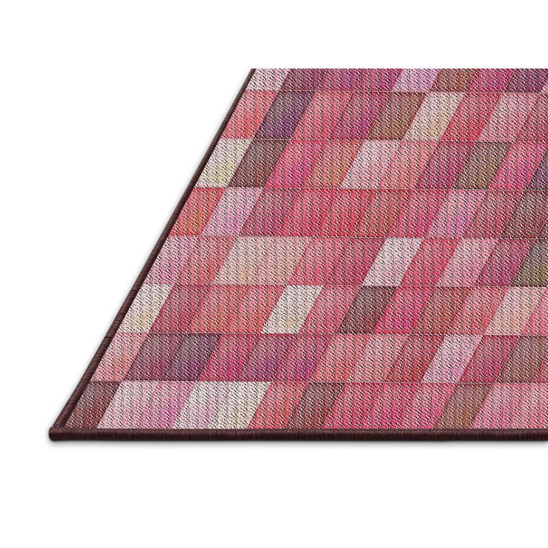 Tapis rouge tissé à la machine, Rectangle 8 pi x 10 pi