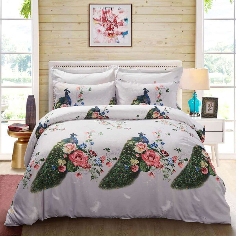 Ensemble de housse de couette réversible en microfibre 6 pièces , Housse de couette pour très grand lit + 5 pièces