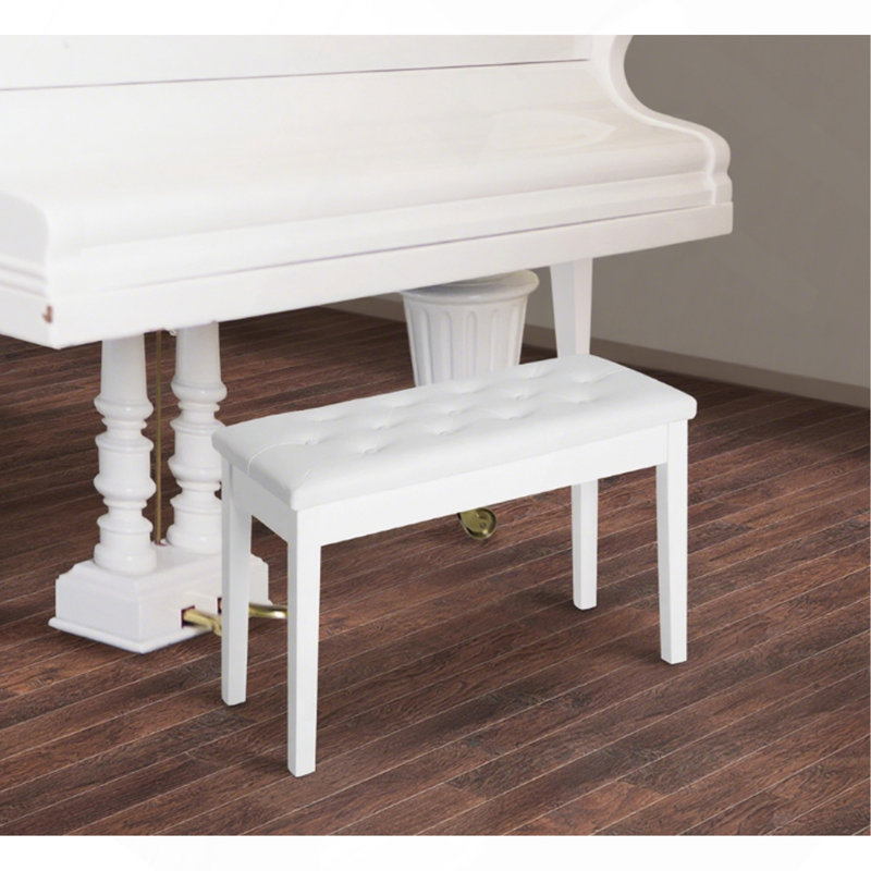 Piano Bench, Duet Piano Chair, White