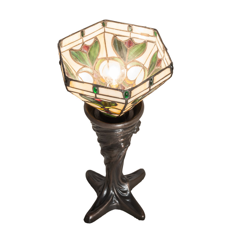 Craybrough Torchiere Table Lamp, Brown/Green, 15" H x 8" W x 8" D