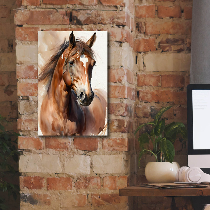 «Horse 1» par Petals Prints Design, H 18 po x l 12 po x P 0,75 po