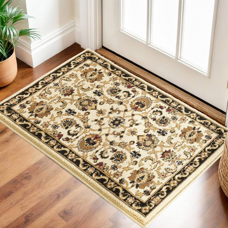 Contemporary Indoor Area Rug, Rectangle 5'3" x 7'3", Cream