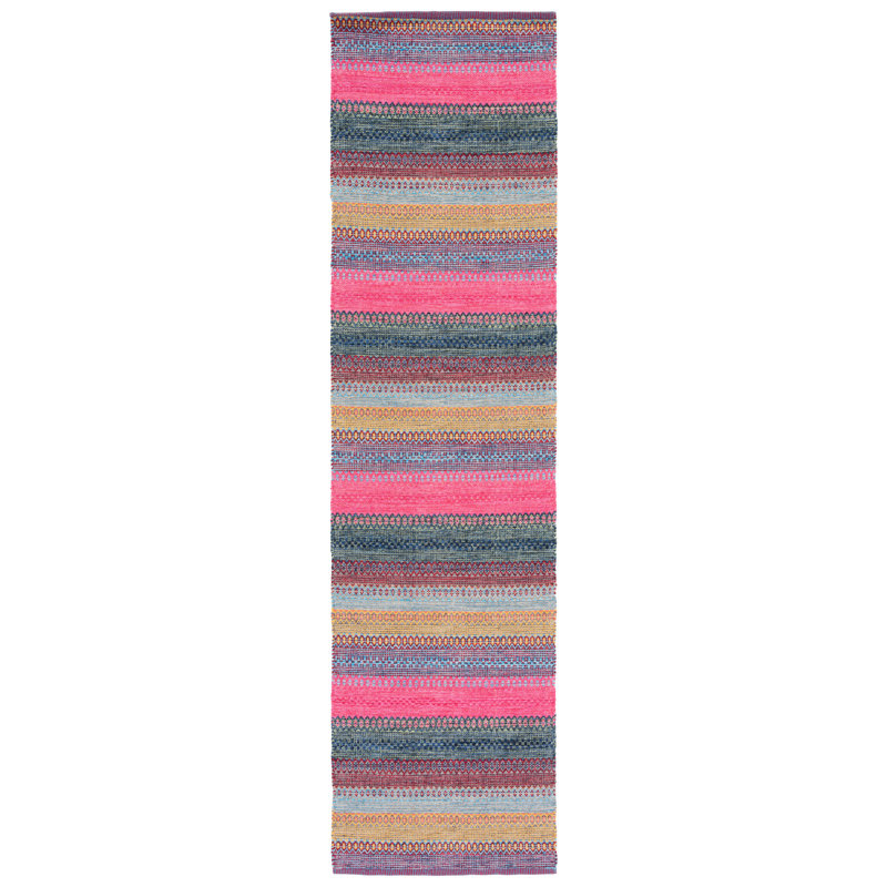 Montauk Flat Weave Cotton Striped Rug, Runner 2'3" x 9'