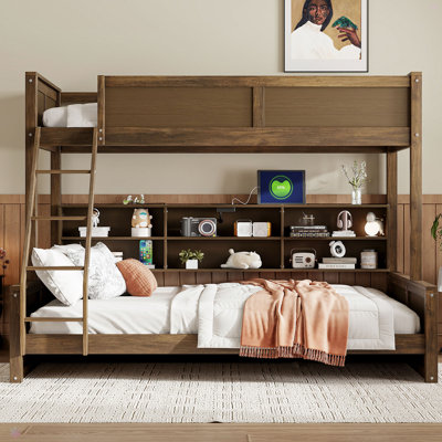 Bunk Bed With Storage Cabinets And USB Ports