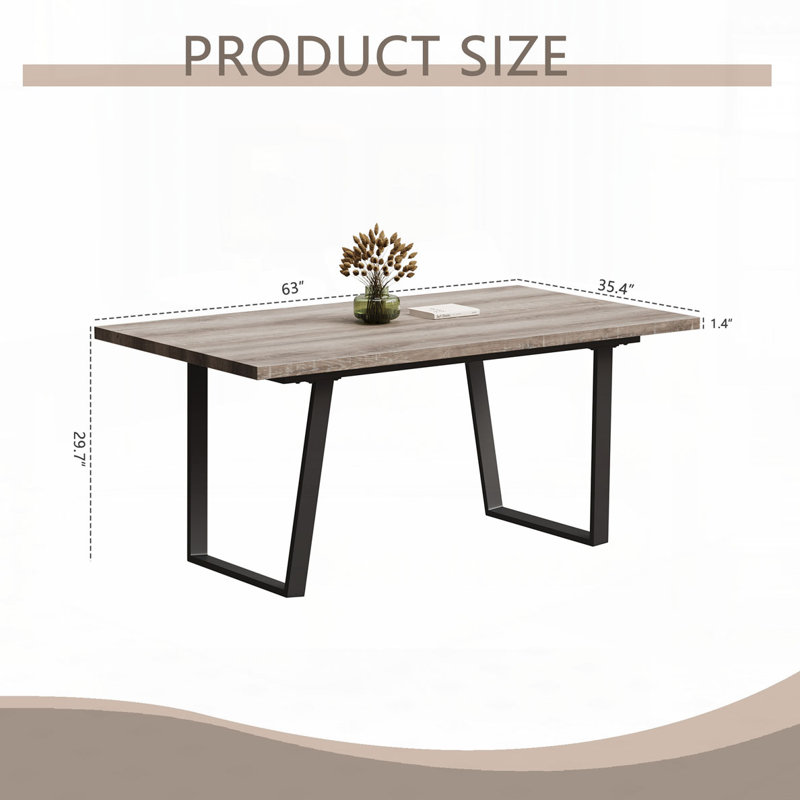 Rectangular MDF Dining Table, Brown