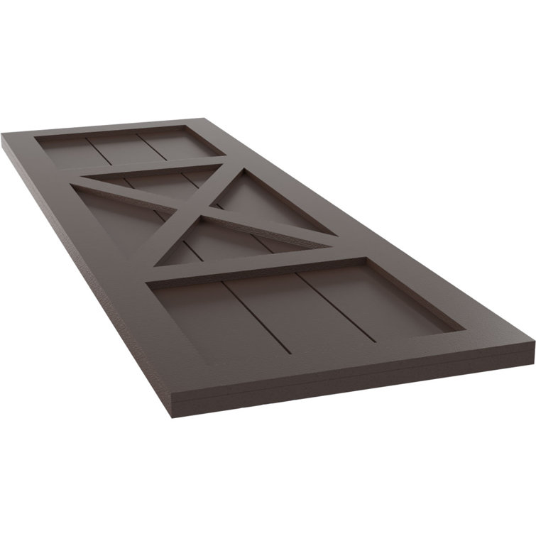 True Fit PVC Center X-Board Farmhouse Fixed Mount Shutters