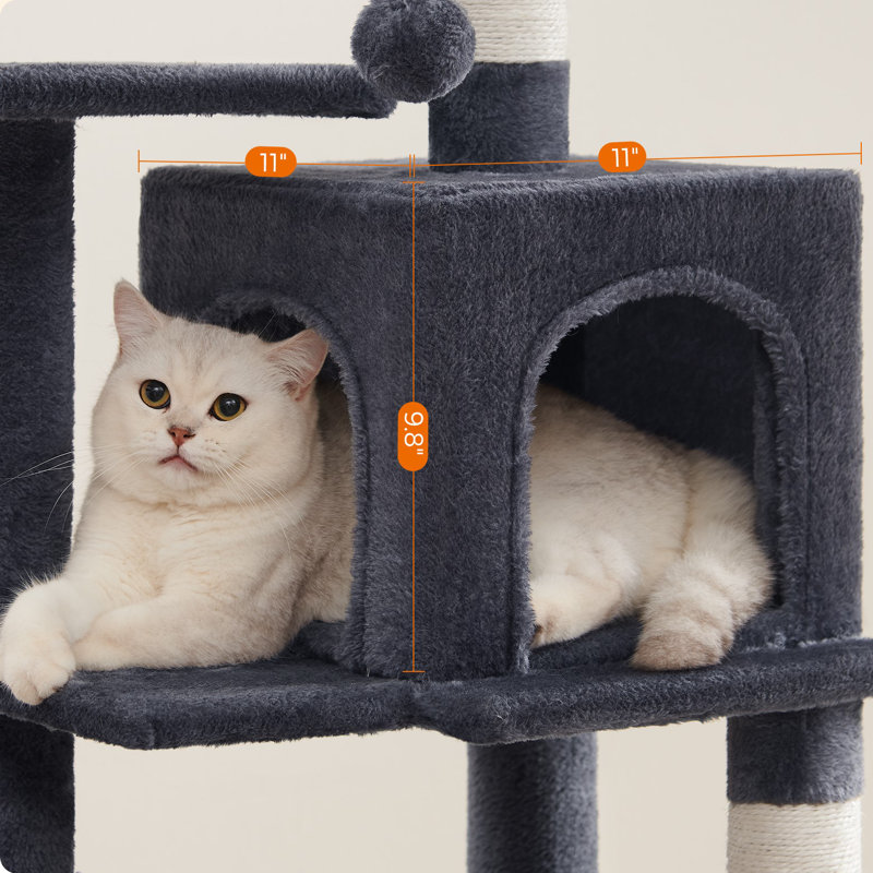 44.1-Inch Multi-Level Cat Tree, Smoky Gray