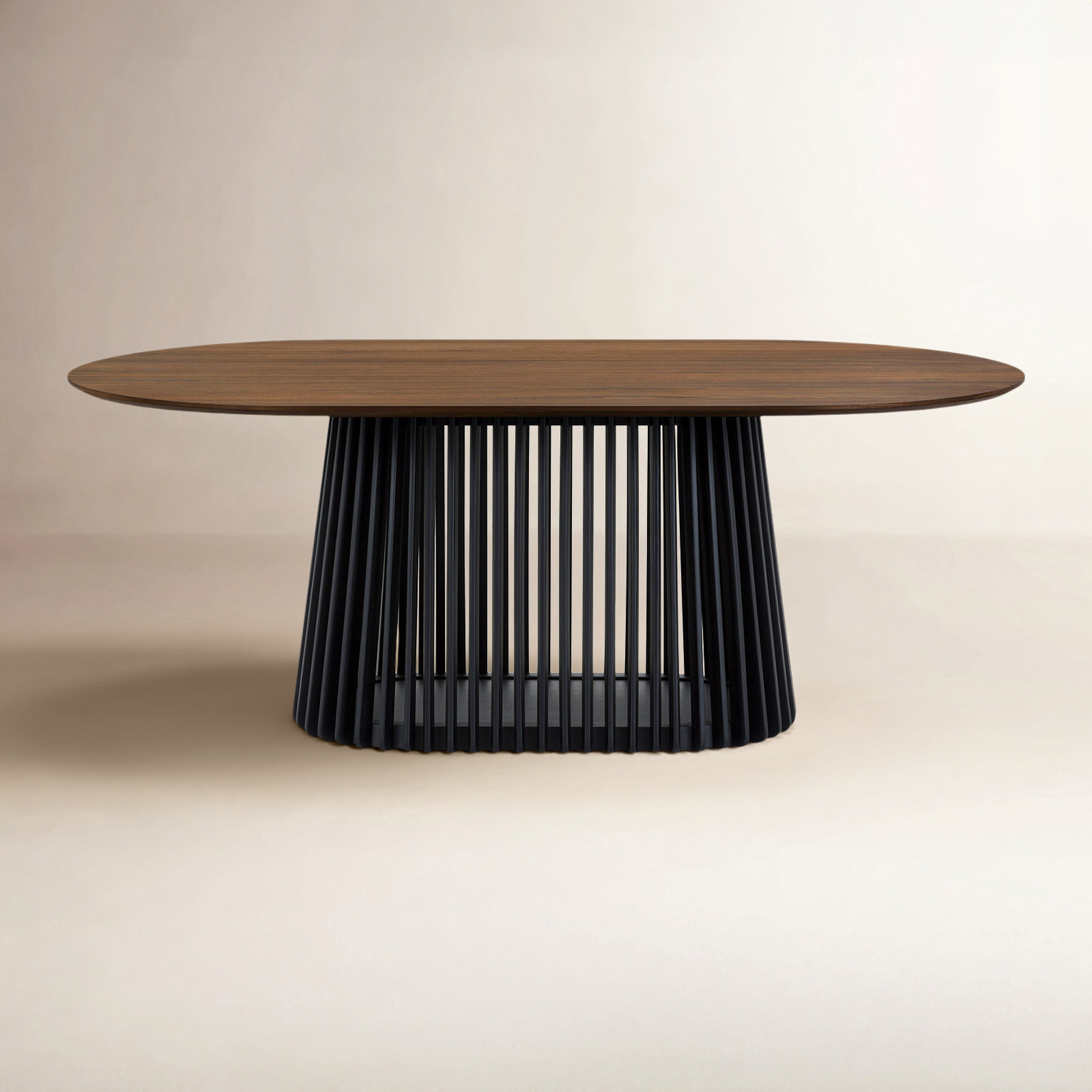 Burgal 79'' Oval Dining Table, Brown/Black