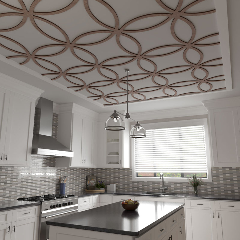 Charpente de plafond décorative Lilley, Noyer, H 23,37 po x l 23,37 po x P 0,375 po