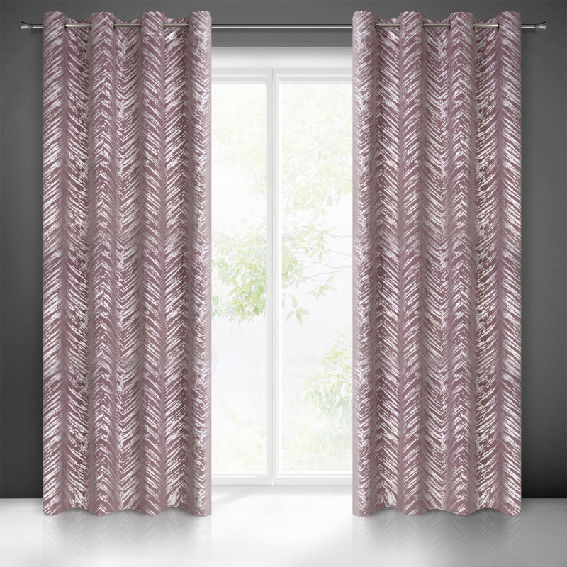 Adelya Blackout Curtains Single Panel, Powder