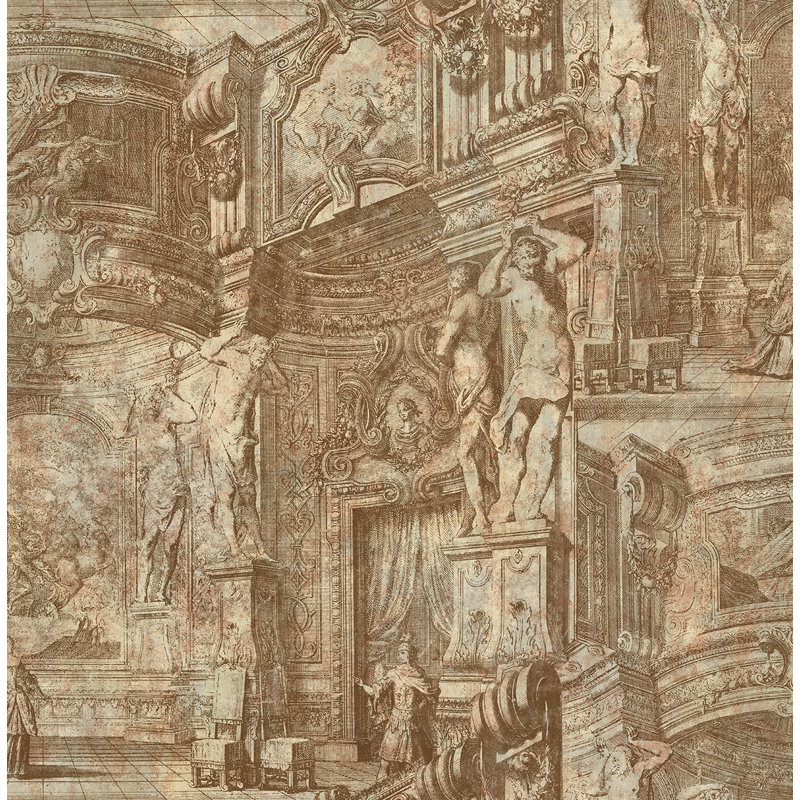 Rouleau de papier peint L 33 pi x l 20,5 po Knepper Monument, Marron