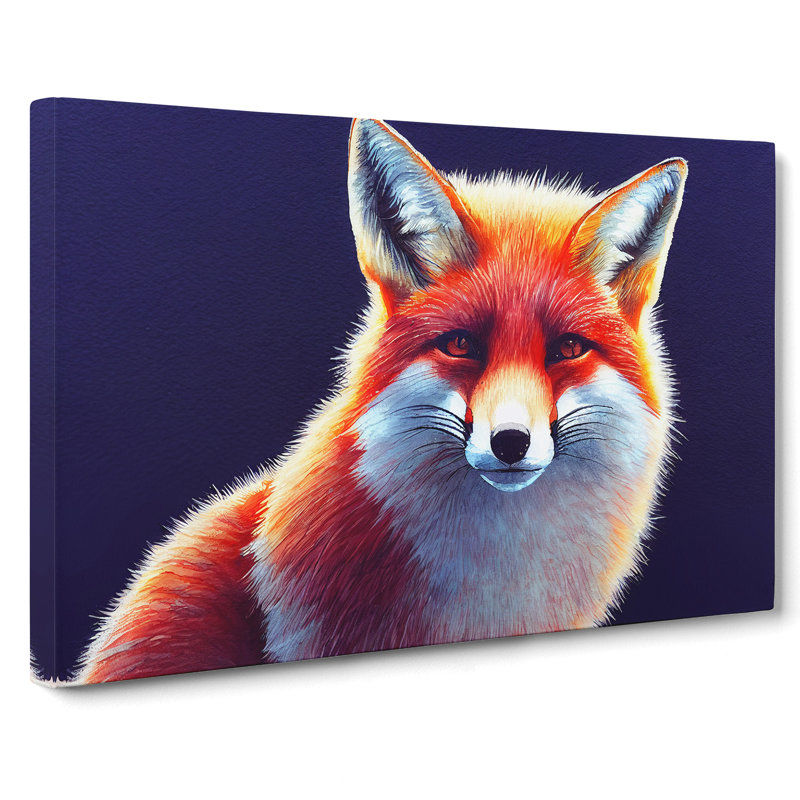 Fox in Watercolour - Wrapped Canvas, 35cm H x 50cm W x 3cm D