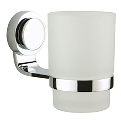 Button Series Toothbrush Holder, Satin Nickel