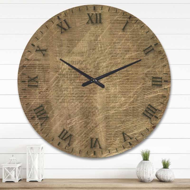 Horloge murale rétro, horloge décorative de style papier antique, Grand
