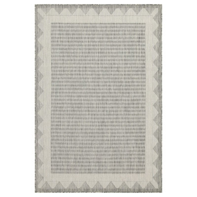 Silver 5 Ft. 3 In. X 7 Ft. 3 In. Indoor/Outdoor Area Rug