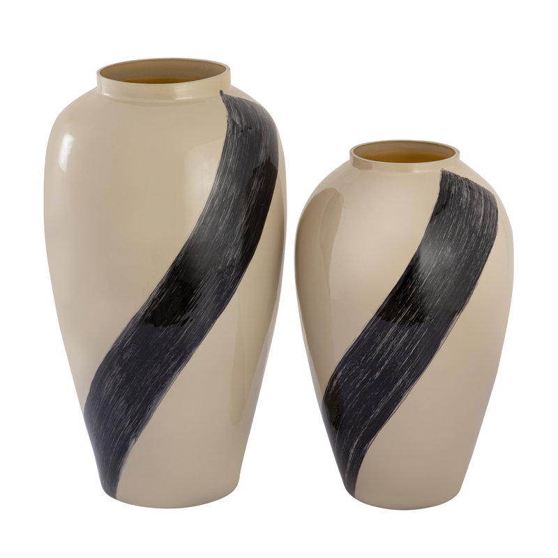 Brushstroke Vase - Small Cream, 16.5" H x 10" W x 10" D