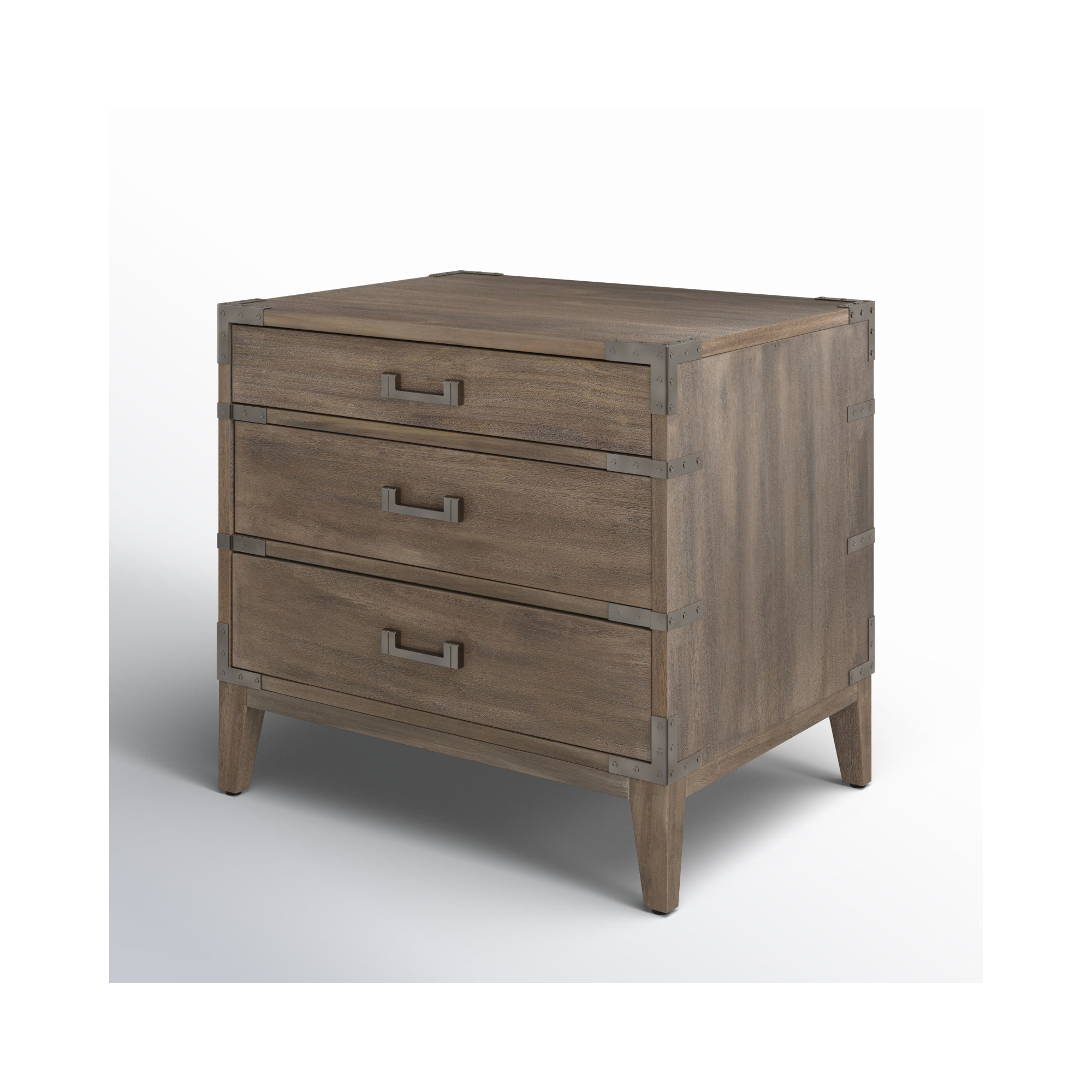 Lauretta 3 - Drawer 26" Nightstand, Ash Brown