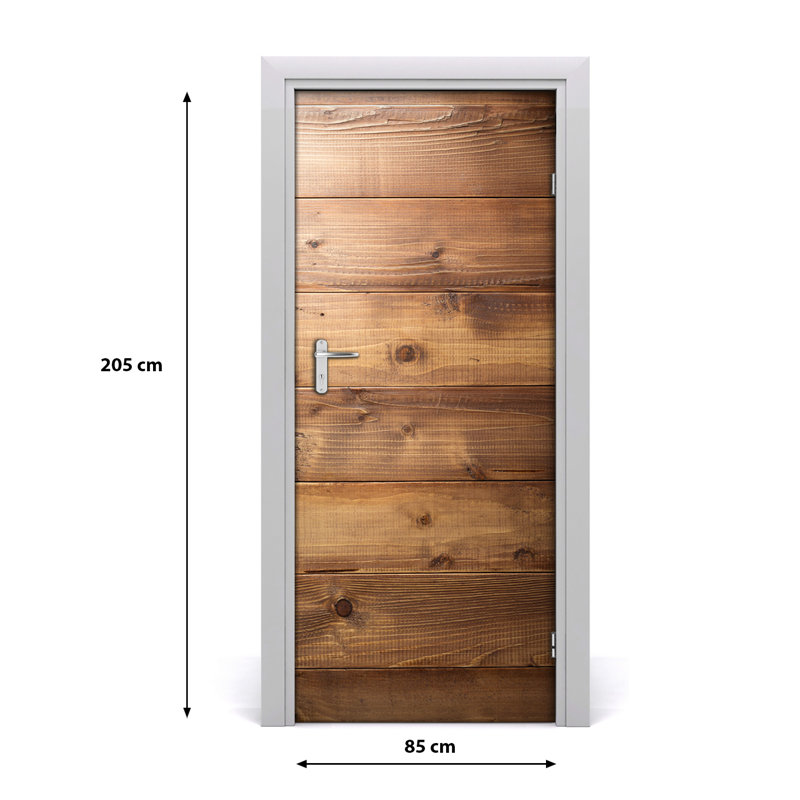 Wooden Background Door Decal