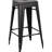 Vintage Style Backless Industrial Bar Stools  2 Pieces , 30" Seat Height, Distressed Black Finish, Lightweight And Stackable, Suitable For Kitchen Islands, Abs Filler, 17" Width Depth Contemporary