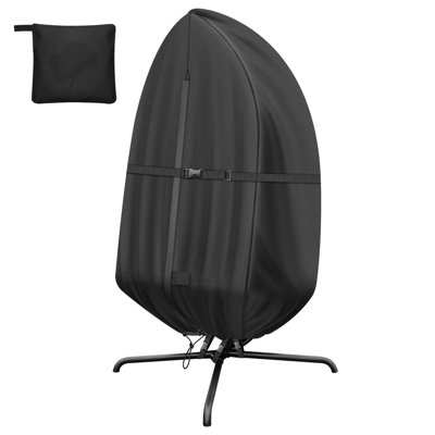 Housses de chaise d'œuf de patio imperméables et suspendues d'extérieur 500D avec fermeture à glissière imperméable, housse de chaise de balançoire à siège unique, coupe-vent, anti-UV, sans déchirures (l 45 po x H 75 po)