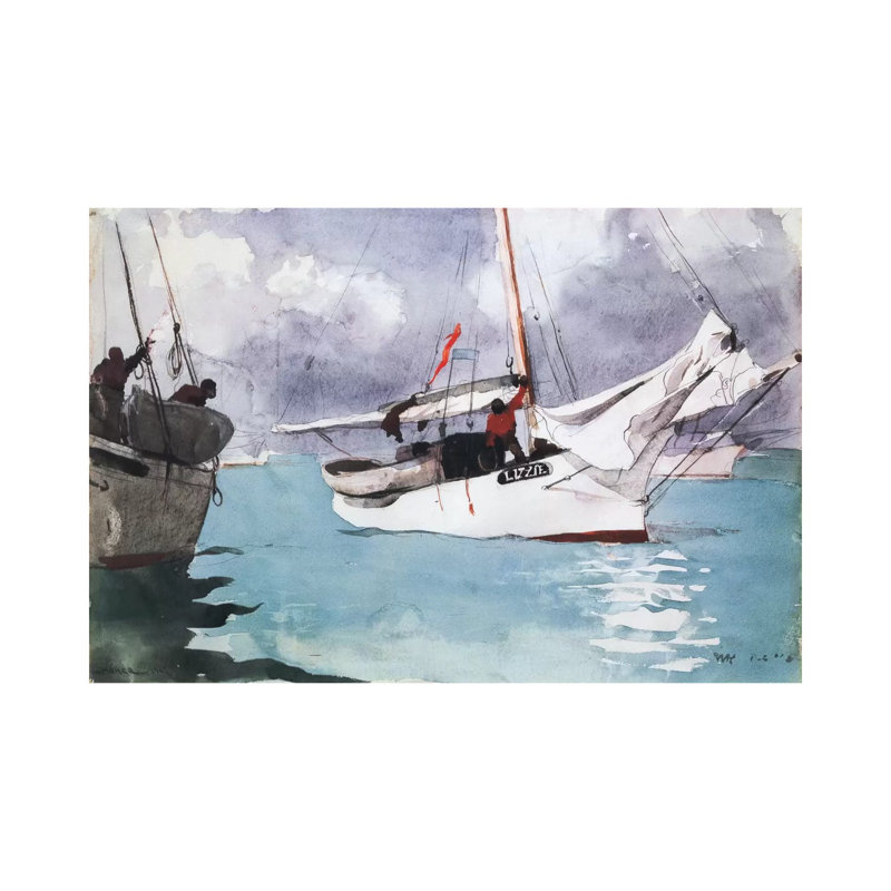 Fishing Boats, Key West, 1903 by Winslow Homer - Wrapped Canvas Painting, 66.04cm H x 101.6cm W x 1.905cm D
