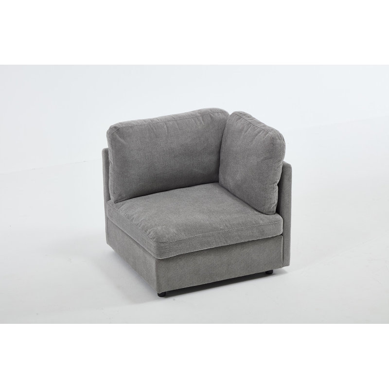 Chaise d'appoint rembourrée avec accoudoirs, Gris