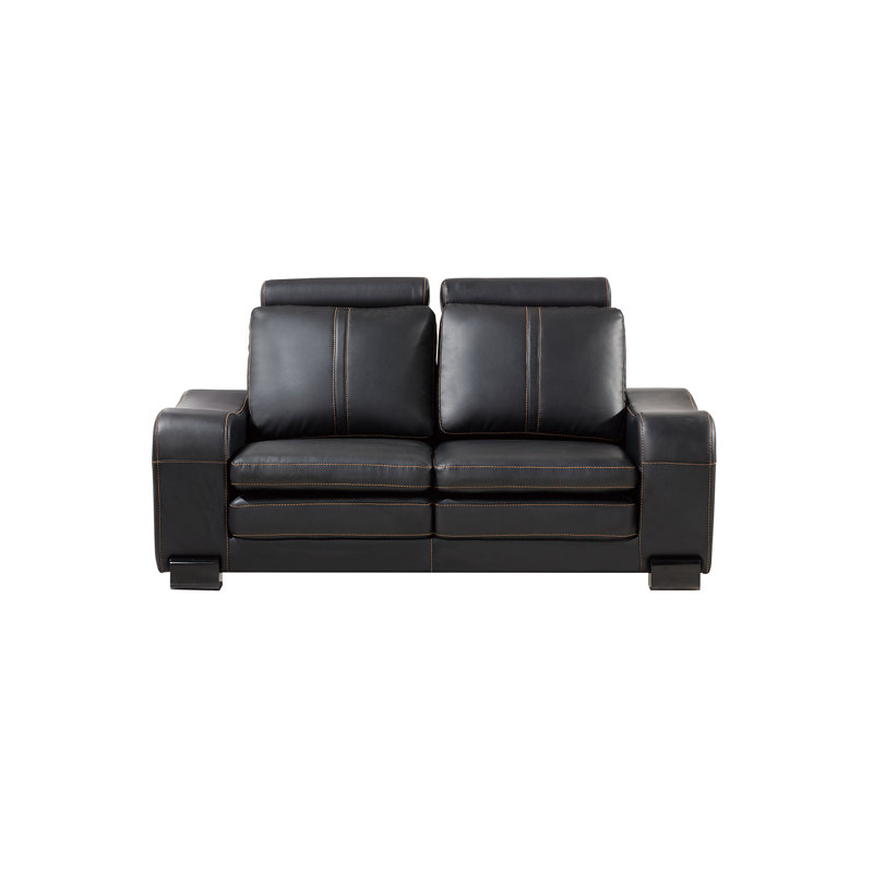 Vierra 65'' Faux Leather Loveseat, Black