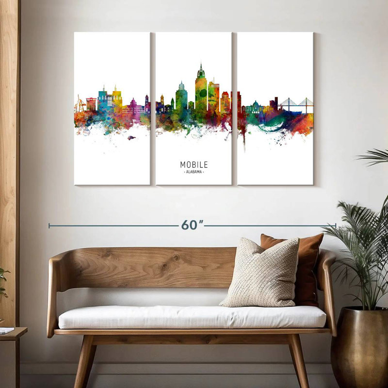 Mobile Alabama Skyline I, H 32 po x l 50 po