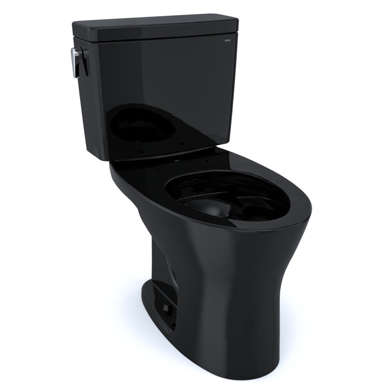 Drake® Dual-Flush Elongated Two-Piece Toilet, 12", Ebony