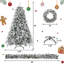 Couronne de Noël floquée avec guirlande de Noël et arbre de Noël
