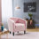 Fauteuil demi-tonneau en velours 70,612 cm de largeur Robeon