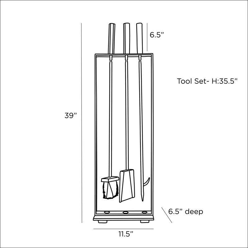Iron Fireplace Tool Set