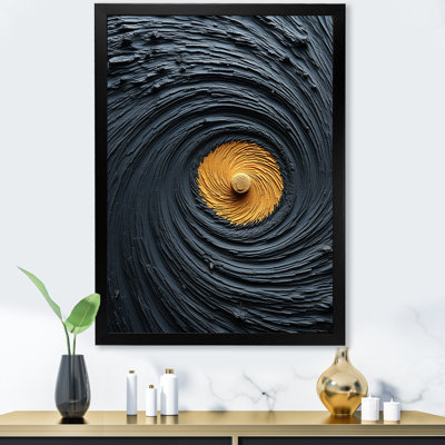 Pierre moderne spirale grise et jaune I - art mural abstrait en spirale