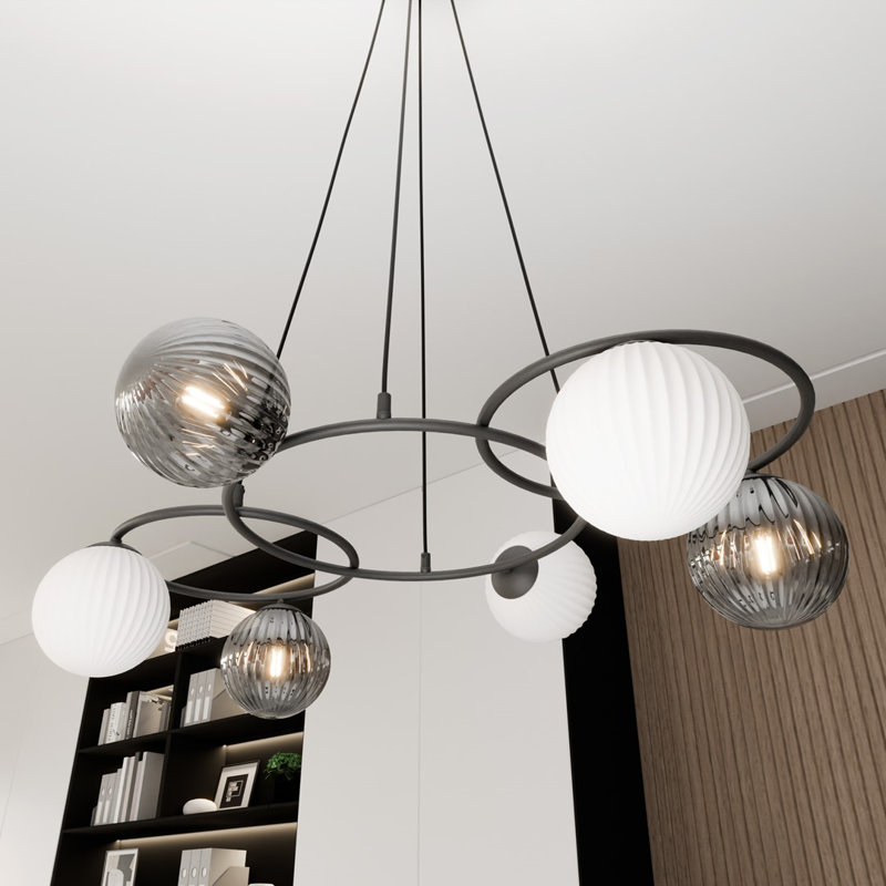 Frisco 6 - Light Matte Black Pendant, Matte Black/Mix