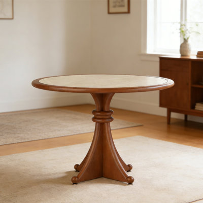Table ronde brune multifonctionnelle brune