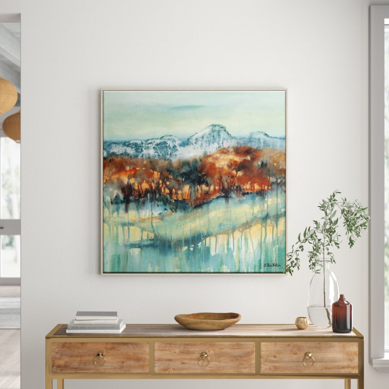 Mountain Secret by Lydia Ben-Natan - Print on Canvas, Timber, 41cm H x 41cm W