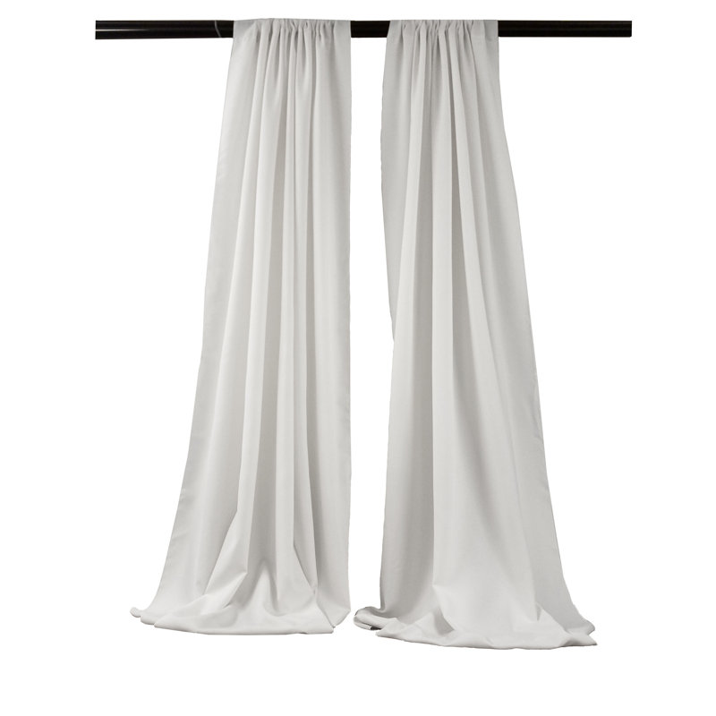 Angiens Polyester Semi-Sheer Drape Pair, White