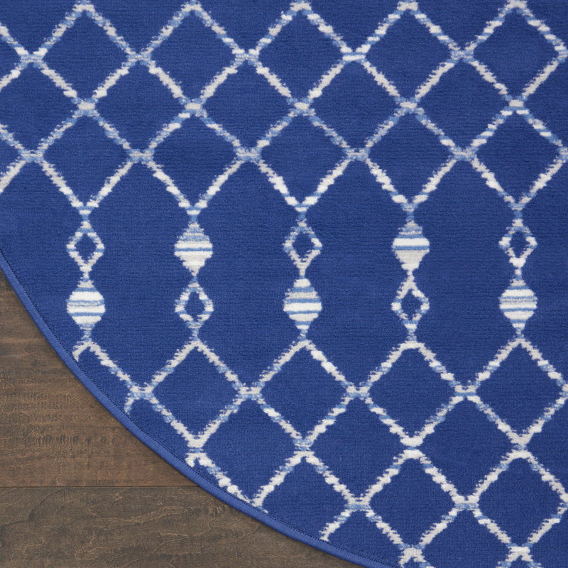 Ellar Geometric Indoor Rug, Round 8'